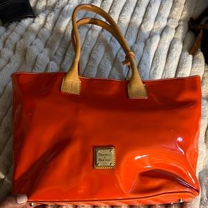 Dooney & Bourke Patent Leather Orange Tote